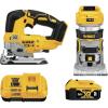 imageDEWALT 20V MAX Router Tool and Jig Saw Cordless Woodworking 2Tool Set with Battery and Charger DCK201P1