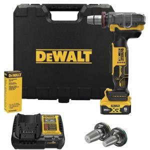 DEWALT 20V MAX XR PEX Expander Tool Kit with 1″, 1-1/4″, and 1-1/2″ Expansion Heads, Battery and Charger Included (DCE410P1)(Kit with Battery)