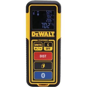 DEWALT Laser Measure Tool/Distance Meter, 100-Feet with Bluetooth (DW099S)