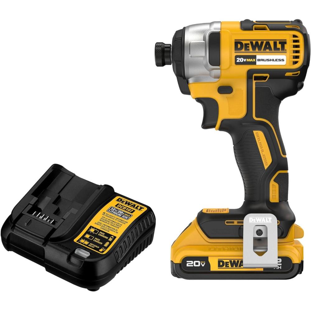 imageDEWALT 20V MAX Impact Driver 14 Inch Battery and Charger Included DCF787D1