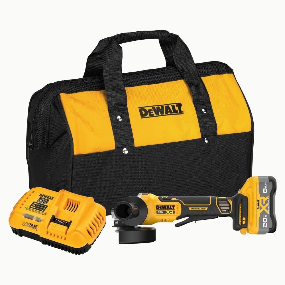 imageDEWALT 20V MAX XR Brushless Cordless 412 in  5 in Angle Grinder Kit with XR POWERPACK DCG410WW1