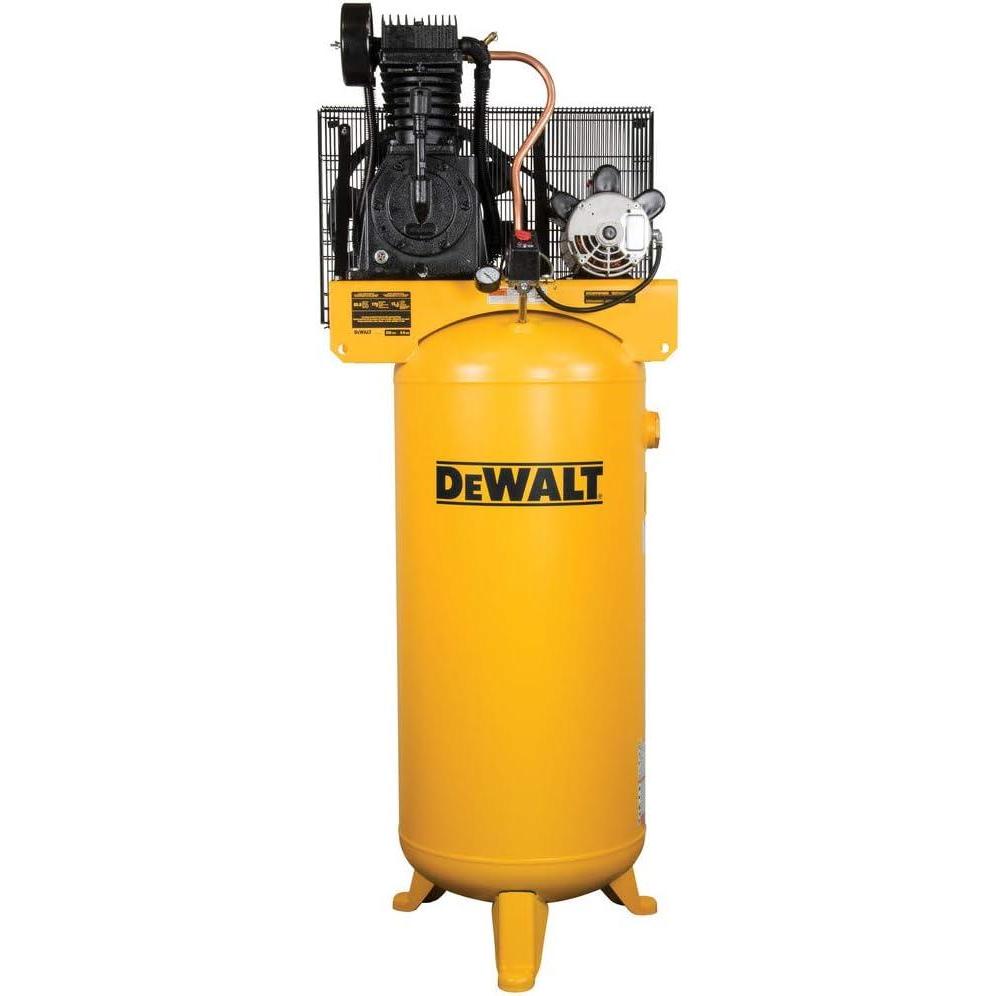 imageDEWALT 60 Gallon Stationary Vertical Air Compressor 5 HP OIL Lube 230 Volt 65 dB  Ideal Electric Air Compressor for home tradesmen and industrial users