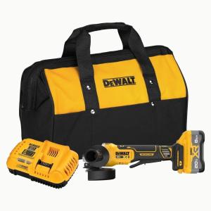 DEWALT 20V MAX XR Brushless Cordless 4-1/2 in. – 5 in. Angle Grinder Kit with XR POWERPACK (DCG410WW1)