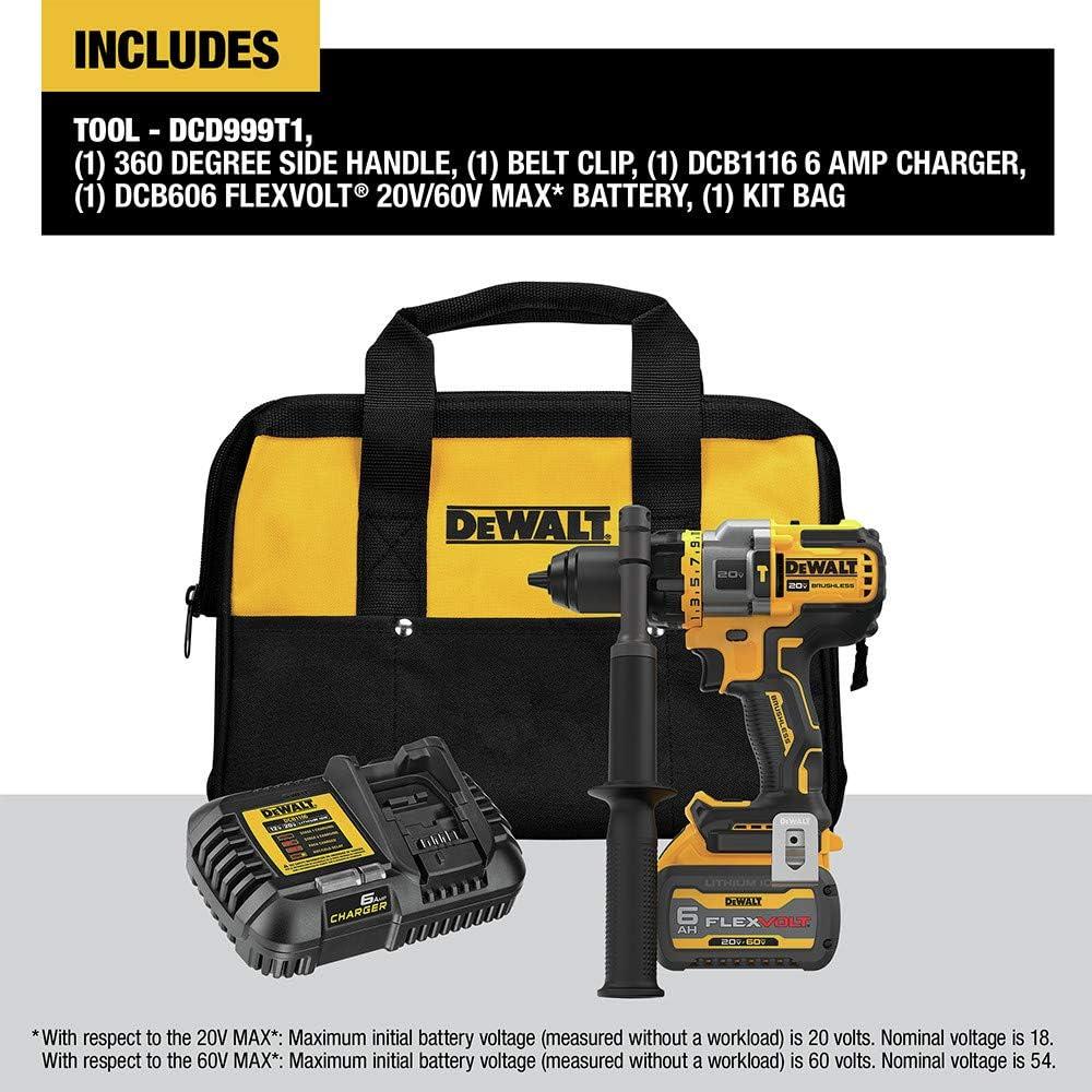 imageDEWALT FLEXVOLT ADVANTAGE 20V MAX Hammer Drill Cordless 12Inch DCD999T1