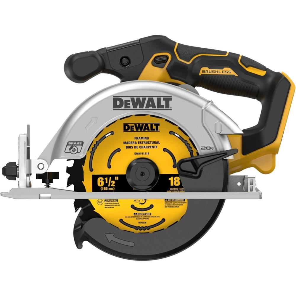 imageDEWALT 20V MAX 612 in Brushless Cordless Circular Saw Tool Only DCS565B612Inch