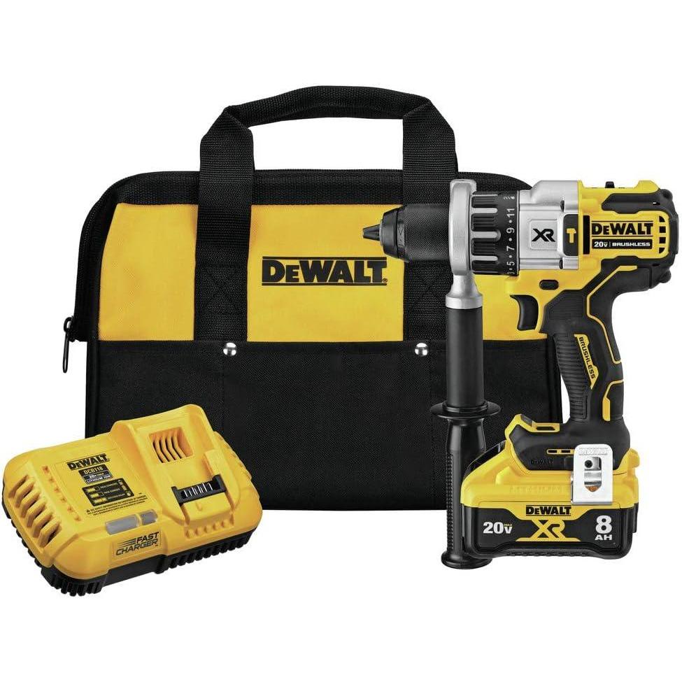 imageDEWALT 20V MAX XR Hammer DrillDriver Combination Kit with Power Detect Tool Technology 12 Inch Battery and Charger Included DCD998W1Kit with Battery