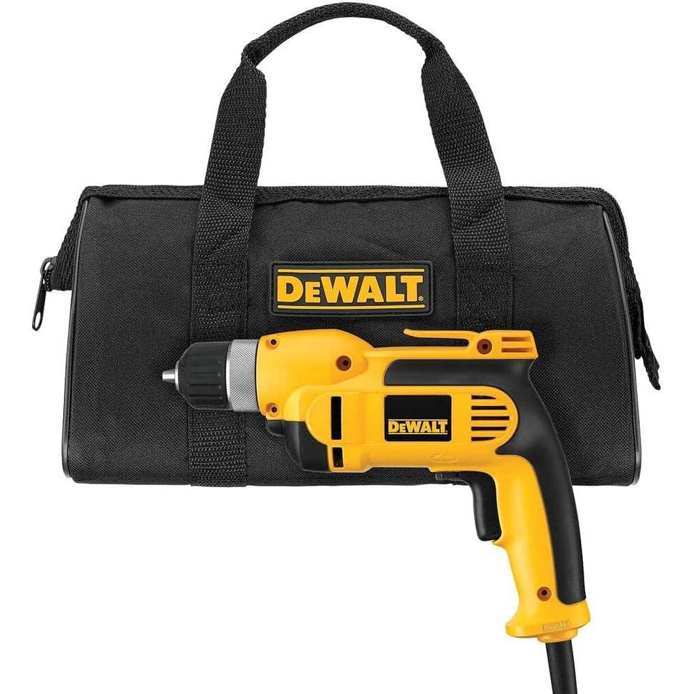 imageDEWALT Corded Drill 70Amp 38Inch Pistol Grip DWD110K YellowDrill Kit Only