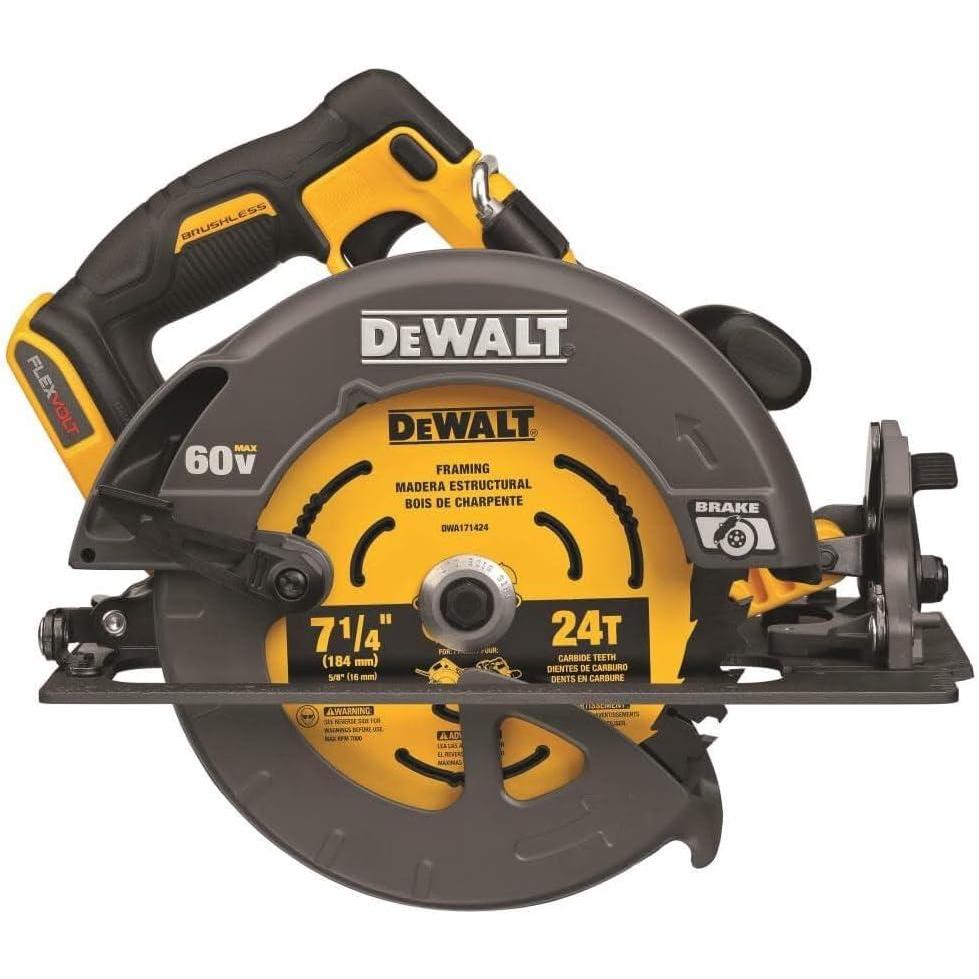 imageDEWALT FLEXVOLT 60V MAX Circular Saw with Brake 714Inch Tool Only DCS578BOne Size
