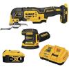 imageDEWALT 20V MAX Orbital Sander and Oscillating Tool Cordless Woodworking 2Tool Set with 5ah Battery and Charger DCK202P1Sander and Oscillating Tool Set