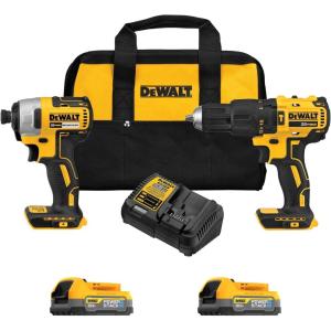 DEWALT 20V MAX Drill and Impact Driver, Power Tool Set, 2 POWERSTACK Batteries Included (DCK274E2)