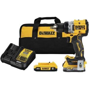 DEWALT 20V MAX XR Compact Cordless Drill and Impact Driver with Powerstack Batteries (DCD800D1E1)