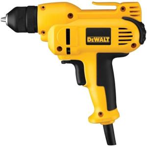DEWALT Drill, 8.0-Amp, 3/8-Inch, Variable Speed Trigger, Mid-Handle Grip for Comfort, Corded (DWD115K )(Corded Drill)