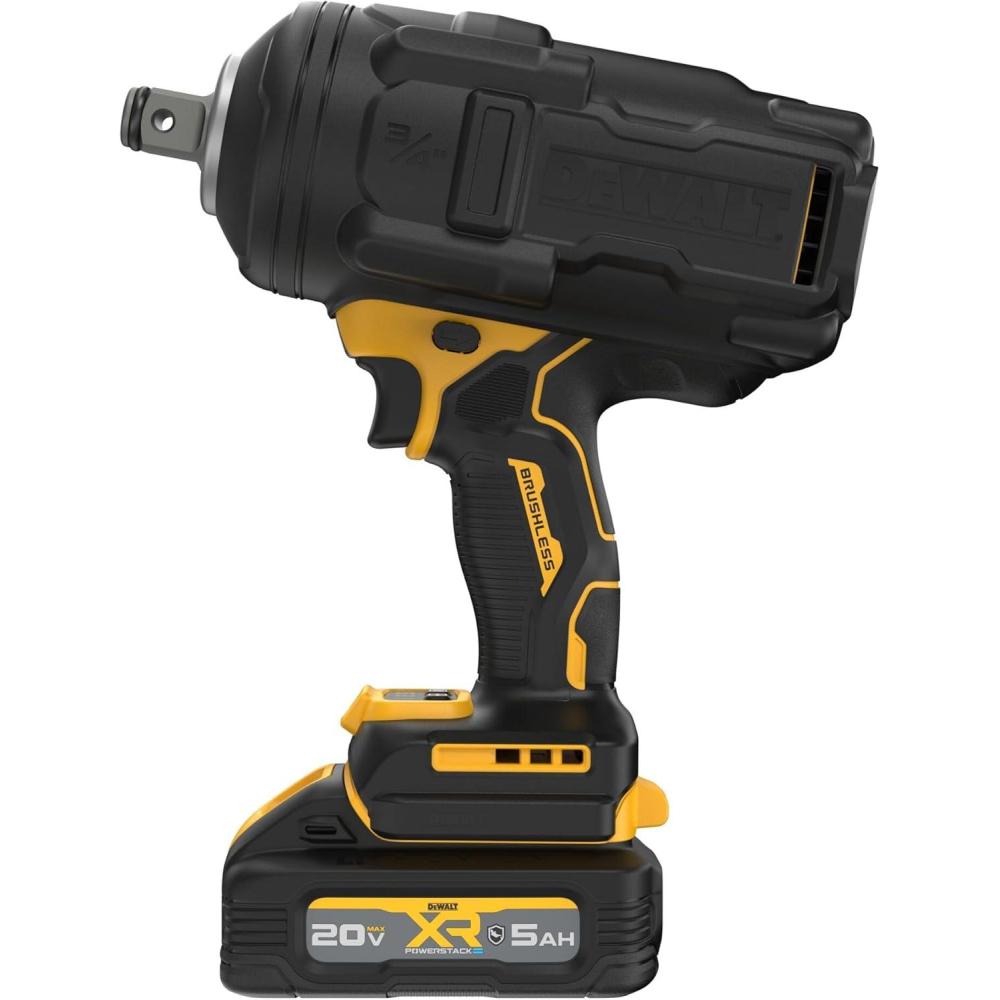 imageDEWALT 20V MAX XR 34 Inch Cordless Impact Wrench Kit with POWERSTACK Battery and Charger DCF964GH1