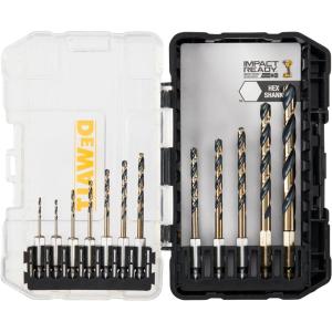 DEWALT 12 Pc Black and Gold Drill Bit Set, Premium Finish Impact Driver Bit Set for Metal, Plastic and Wood (DWAH1182) (DWAH1182)