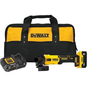 DEWALT 20V MAX Cordless 4 1/2 Inch Slide-Switch Power Angle Grinder Kit with Battery and Charger Included (DCG407P1)