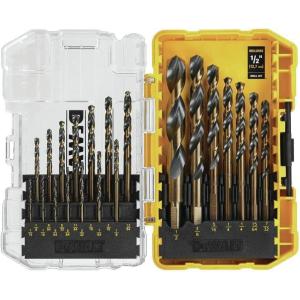 DEWALT Drill Bit Set, 21-Piece, 135 Degree Split Point, 31 Degree Helix, Black Oxide Coated, For Plastic, Wood and Metal (DWA1181)(One Size)