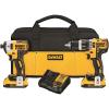 imageDEWALT 20V MAX XR Brushless Impact Driver and Hammer Drill Combo Kit Compact 20Ah DCK287D2 BlackCombo Kit