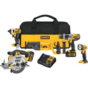 DEWALT 20V MAX Power Tool Combo Kit, Cordless Power Tool Set, 5-Tool (DCK590L2)(5-Tool Combo Kit Only)