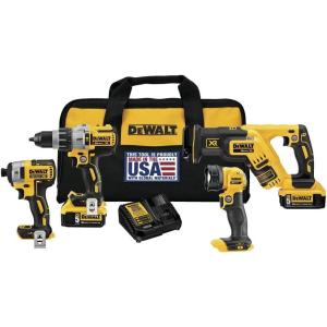 DEWALT 20V MAX* XR Cordless Drill Combo Kit, 4-Tool (DCK494P2)(Combo Kit)