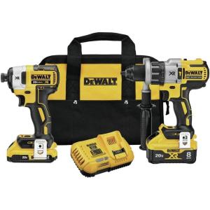 DEWALT 20V MAX XR Cordless Drill Combo Kit, Hammer Drill & Impact Driver with Battery and Charger Included, Power Detect Technology (DCK299D1W1)