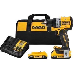 DEWALT 20V MAX XR Cordless Drill/Driver Kit, Brushless, Compact, with 2 Batteries and Charger (DCD800D2)