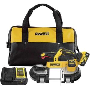 DEWALT 20V MAX XR Dual Trigger Bandsaw, Brushless Motor, Portable and Cordless, 3-3/8 Inch Cut Capacity, 5Ah Battery and Charger Included (DCS379P1)(Kit with Battery)