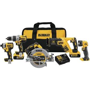 DEWALT DCK594P2 20V Max* XR 5-Tool Combo Kit(Combo Kit)