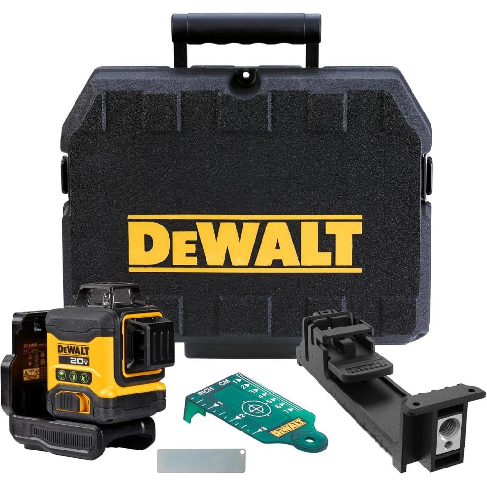 imageDEWALT 20V MAX Laser Level Cross Line Laser 3X360 Green Bare Tool Only DCLE34031BLaser Level Bare Tool Only