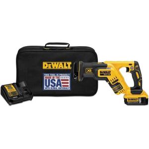 DEWALT 20V MAX XR Compact Reciprocating Saw, 5.0-Amp Hour, Cordless (DCS367P1)(Saw)