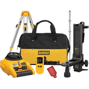 DEWALT Rotary Laser Level Kit, Indoor/Outdoor Survey Laser Transit (DW074KD)