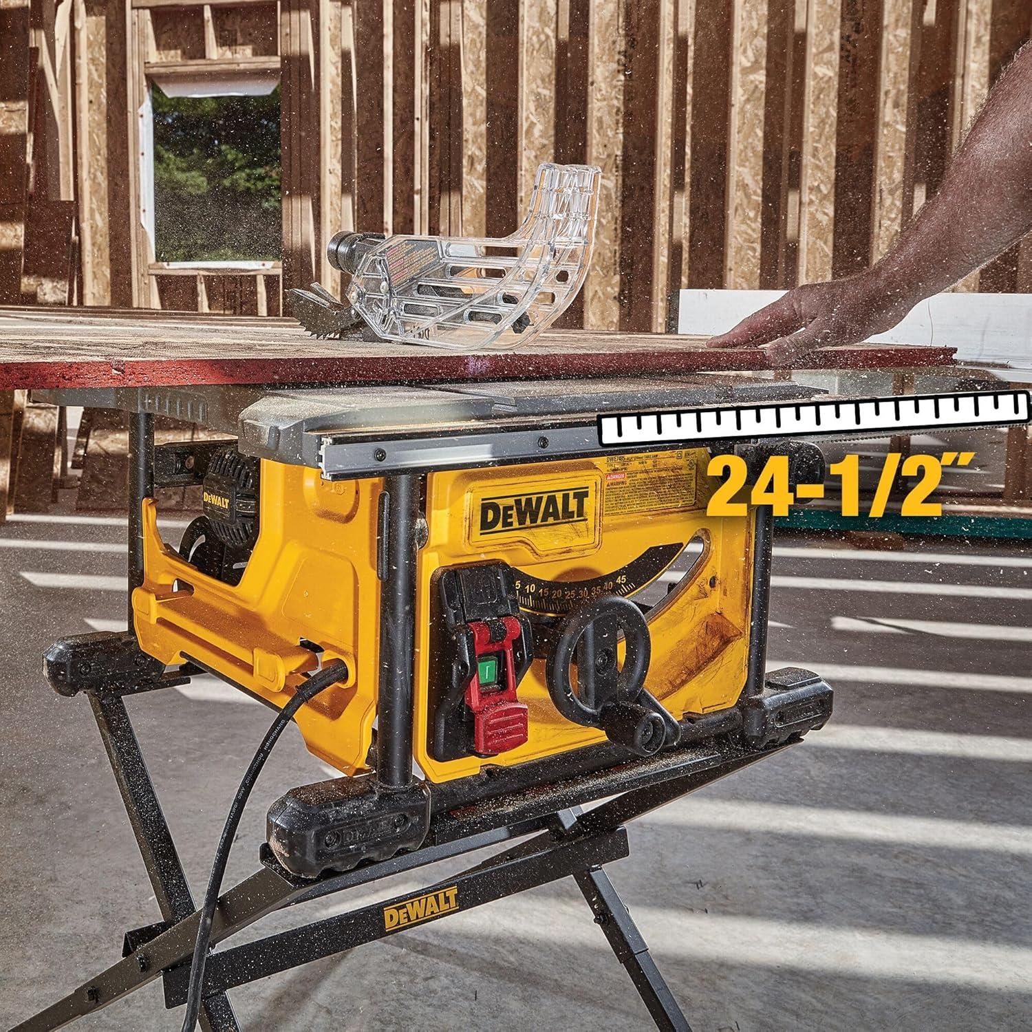 imageDEWALT 15 Amp 814 in Compact Portable Jobsite Table Saw DWE7485814Inch Saw