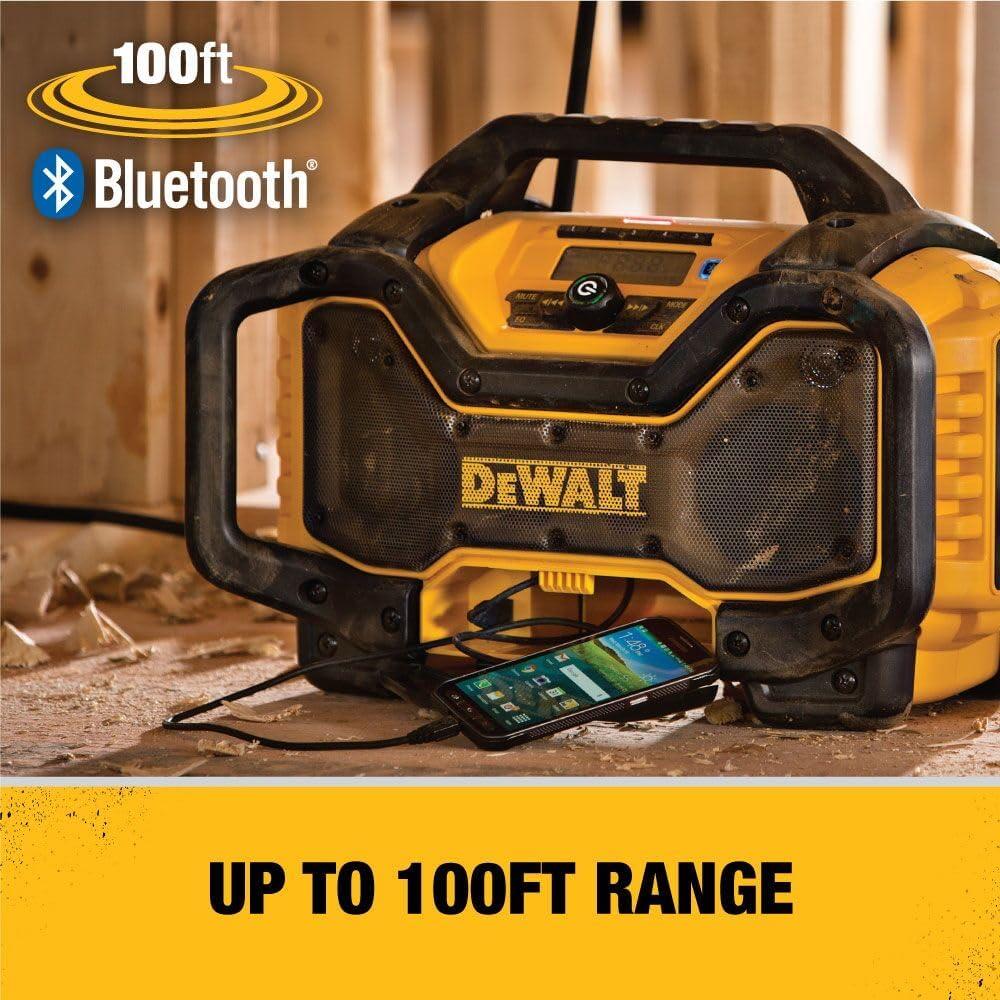 imageDEWALT 20V MAX Bluetooth Radio 100 ft Range Portable for Jobsites DCR025Jobsite Radio Only