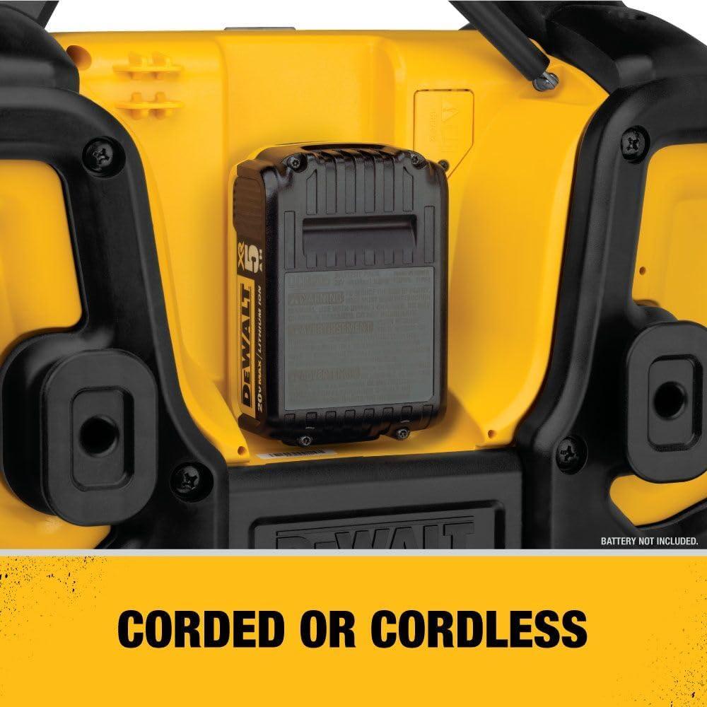 imageDEWALT 20V MAX Bluetooth Radio 100 ft Range Portable for Jobsites DCR025Jobsite Radio Only