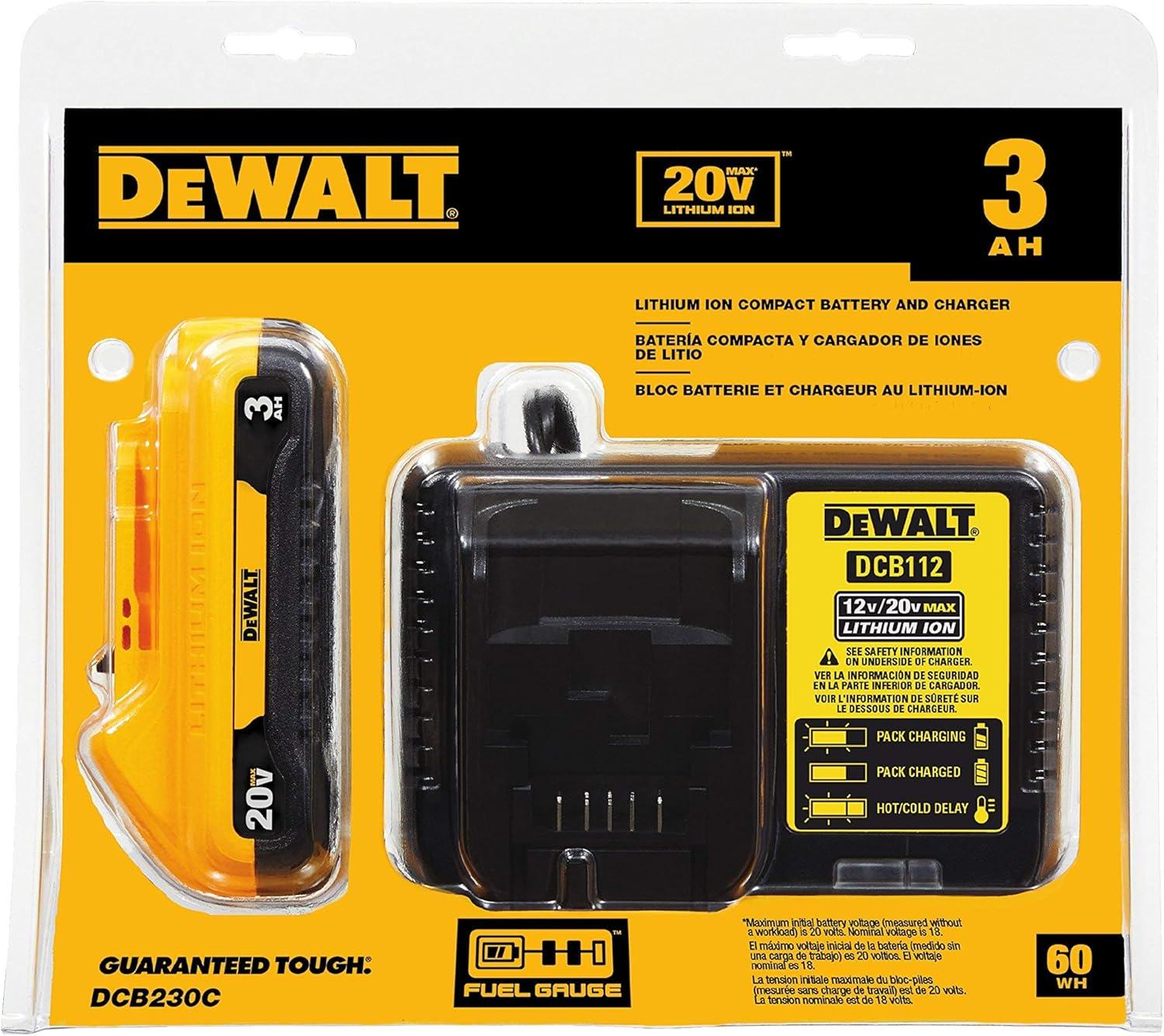 imageDEWALT 20V MAX Orbital Sander Tool Only with 20V MAX Battery Pack with Charger 3Ah DCW210B amp DCB230C