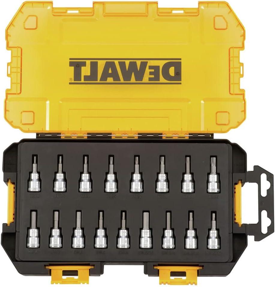 imageDEWALT Drive Bit Socket Set 38 Drive SAEMetric 17Piece DWMT73806Socket set  17pc