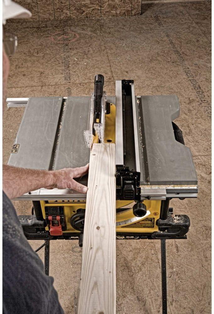 imageDEWALT Table Saw 10 Inch 15 Amp 32 Inch Rip Capacity Dust Collector Scissor Stand DWE7491X