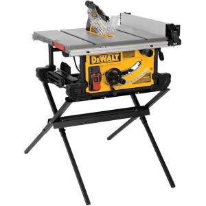 DEWALT Table Saw, 10 Inch, 15 Amp, 32 ½-Inch Rip Capacity, Dust Collector, Scissor Stand (DWE7491X)
