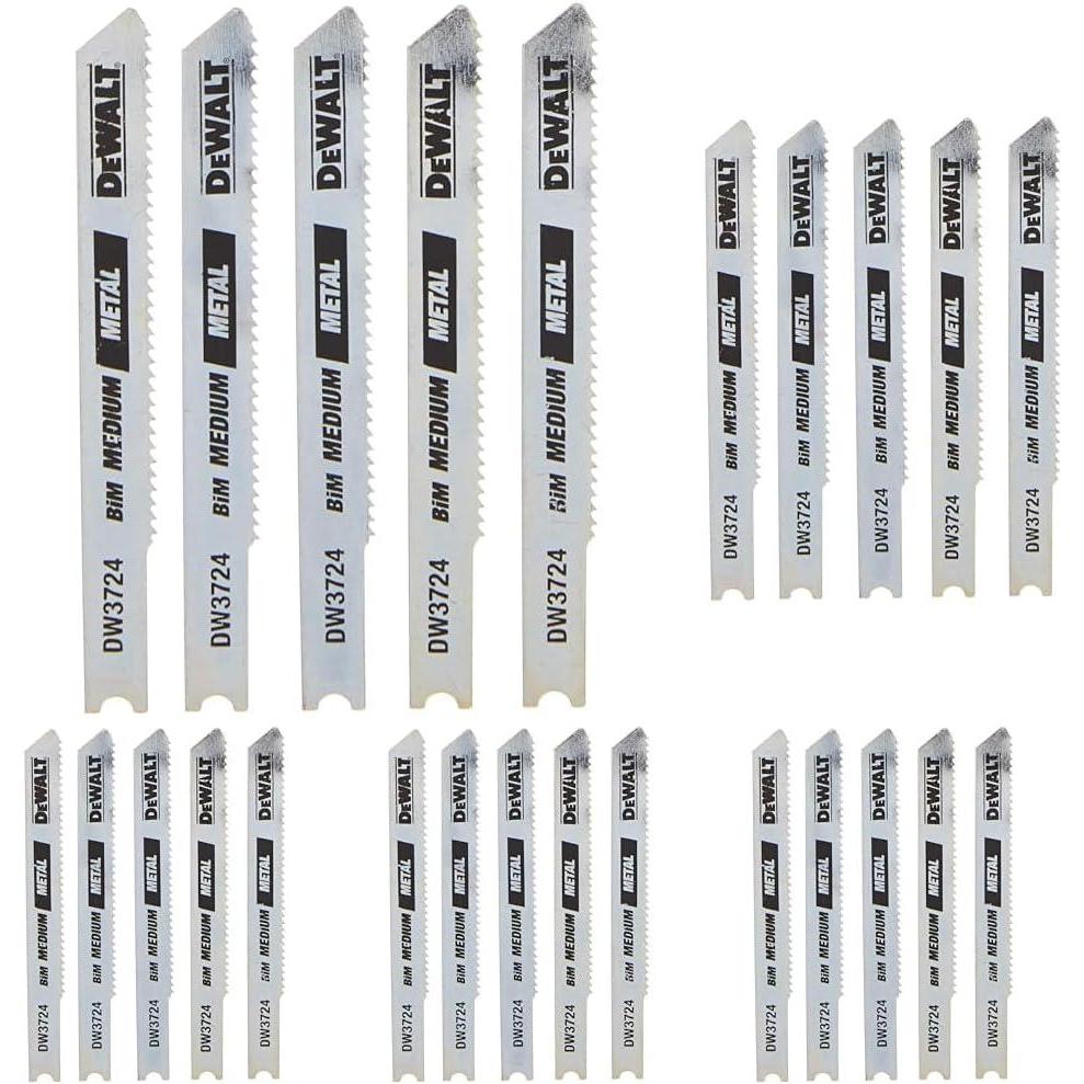 imageDEWALT  DW37245 Jigsaw Blades Medium Metal Cutting UShank 3Inch 18TPI 5Pack DW37245 SilverMedium Pack of 5