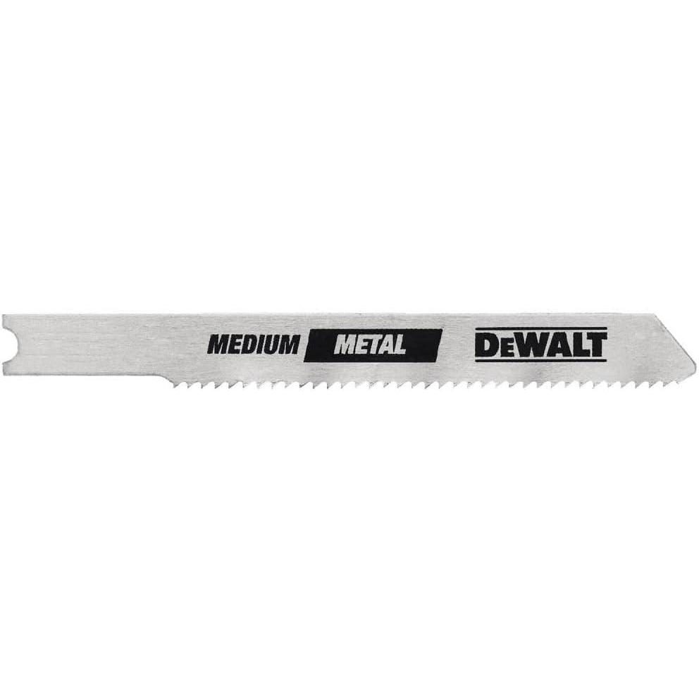 imageDEWALT DW37285 3 32 TPI Sheet Metal Cut Cobalt Steel UShank Jig Saw Blade  5 PackOne Size