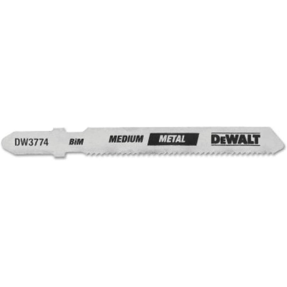 imageDEWALT DW37745 3Inch 18TPI Medium Metal Cut Cobalt Alloy Steel TShank Jig Saw Blade 5Pack