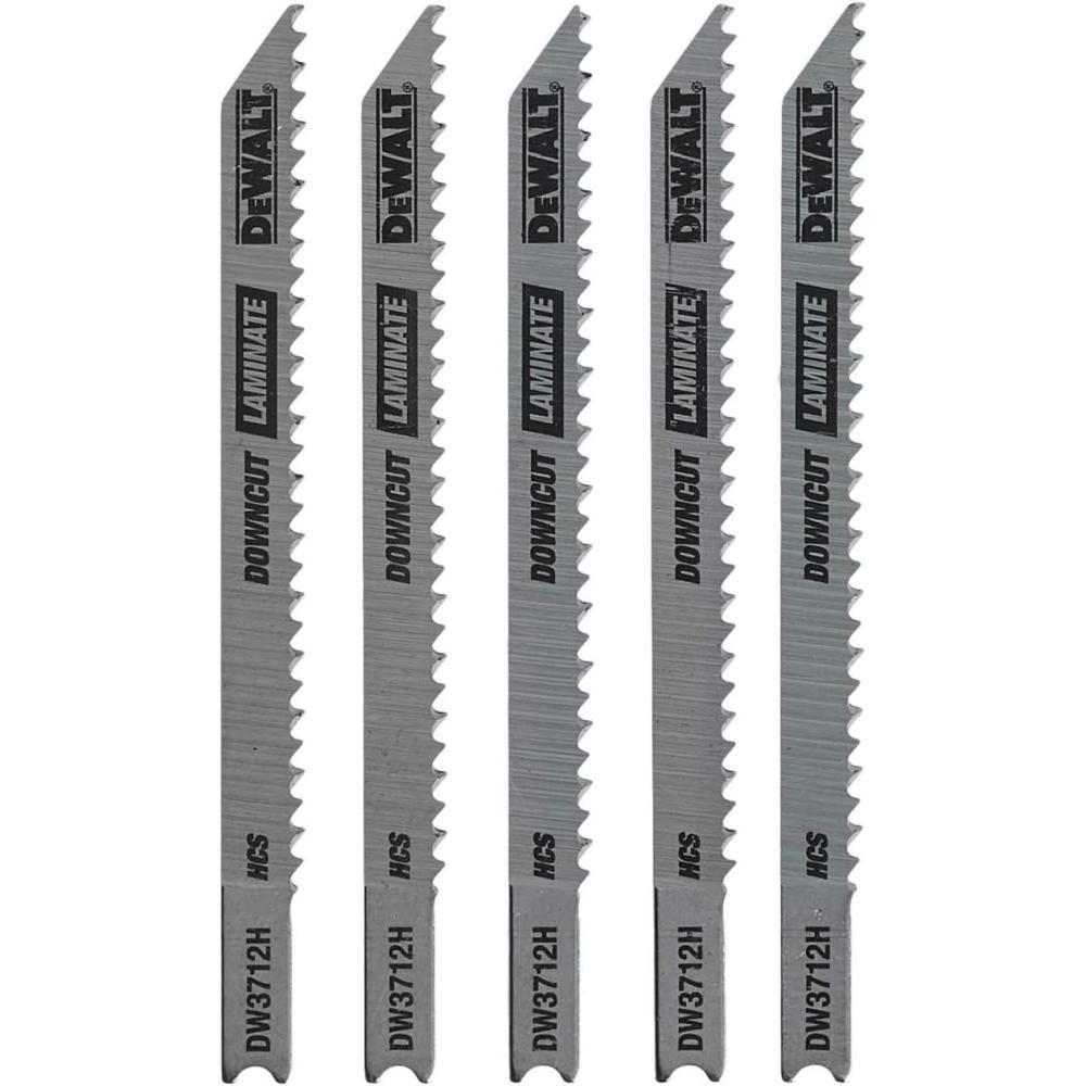 imageDEWALT Jigsaw Blades Laminate Down Cutting UShank 4Inch 10TPI 5Pack DW3712H
