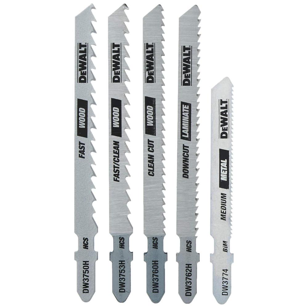imageDEWALT Jigsaw Blades Set TShank 5Piece DW3795HOne Size