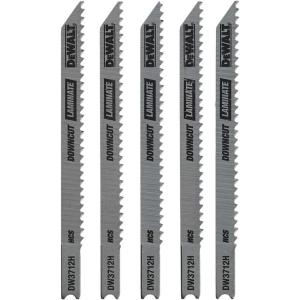 DEWALT Jigsaw Blades, Laminate Down Cutting, U-Shank, 4-Inch, 10-TPI, 5-Pack (DW3712H)