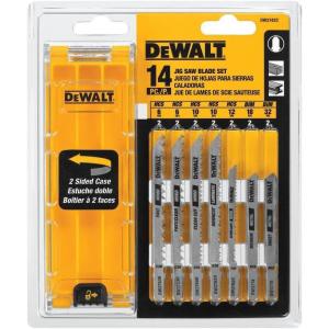 DEWALT Jigsaw Blades Set with Case, T-Shank, 10-Piece (DW3741C)(14-Piece)