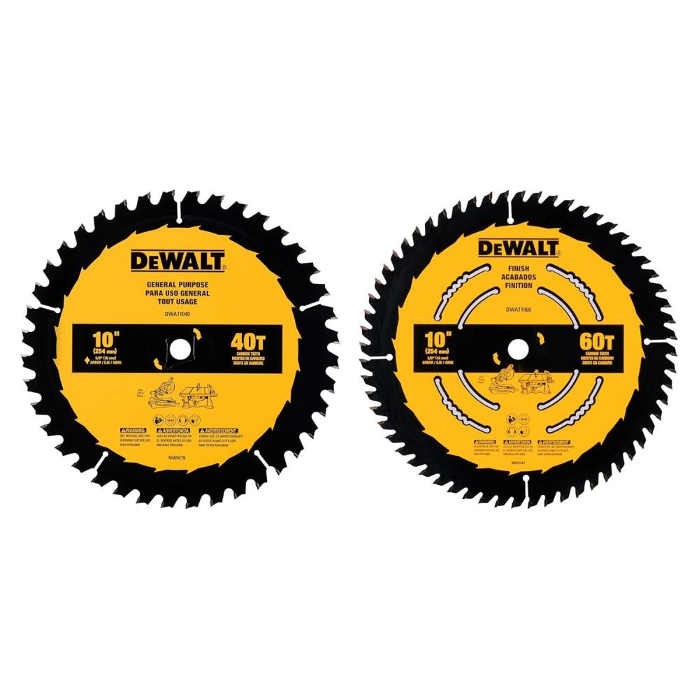 imageDEWALT 10 in 40T  60T General Purpose Combo Pack DWA110CMB10  40 Teeth  60 Teeth