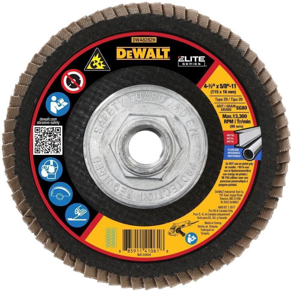 imageDEWALT DWA8280H 40G T29 XP Ceramic Flap Disc 412 x 5880G 58Inch Hub
