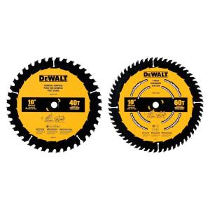 DEWALT 10 in. 40T / 60T General Purpose Combo Pack (DWA110CMB)(10″ / 40″ Teeth + 60″ Teeth)