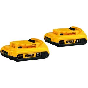 DEWALT 20V MAX Battery, Compact 2.0Ah Double Pack (DCB203-2)(2.0 Ah Double Pack)