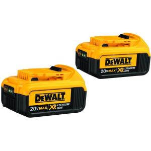 DEWALT 20V MAX* XR Battery, 4.0-Ah, 2-Pack (DCB204-2), Black(20V MAX XR)