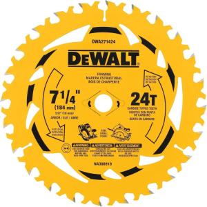 DEWALT 7-1/4 in. 24T Circular Saw Blade 2-Pack (DWA271424PK2)